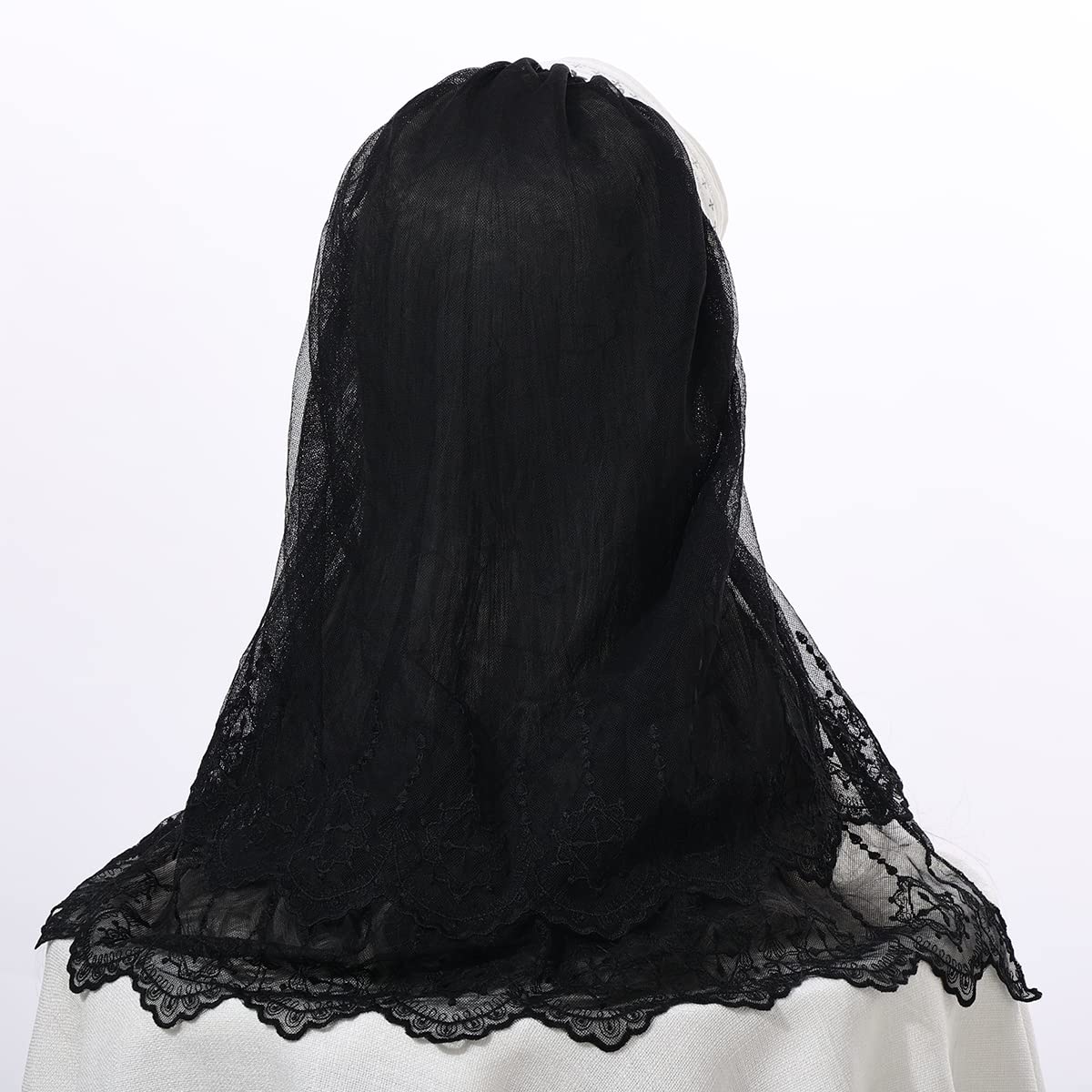 BPURB Nun Costume Cosplay Headpiece Accessories Nun Hat for Halloween Carnival Party Role Play (Black-6), 03#black-6 - Image 3