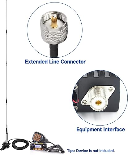 Miniatura 5 de Bingfu Antena de radio de jamón móvil de 62 pulgadas de alta ganancia VHF UHF Banda dual 144 430MHz Montaje en labio Antenas antioxidantes PL259