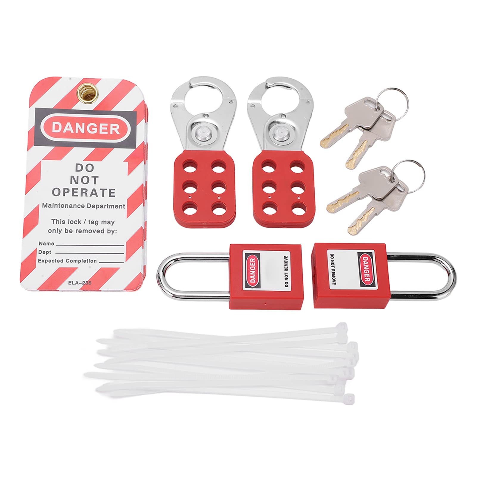 Kit de Bloqueo Y Etiquetado Eléctrico, Cerrojos de Bloqueo en Grupo, Etiquetas de Etiquetas de Loto, Candado de Seguridad con Amarre, Kit de Bloqueo Y Etiquetado con Bolsa de Bolsillo para Estaciones