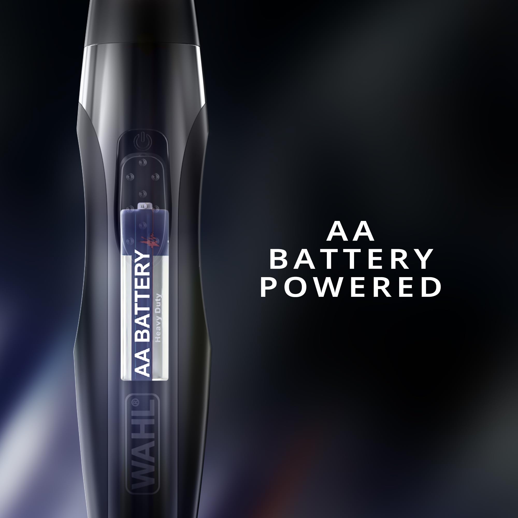 WAHL 2 in 1 Detail Trimmer, trimmer orecchie, trimmer naso e viso, alimentato a batteria, testine lavabili, impugnatura confortevole, custodia da viaggio, testine lavabili a lunga durata