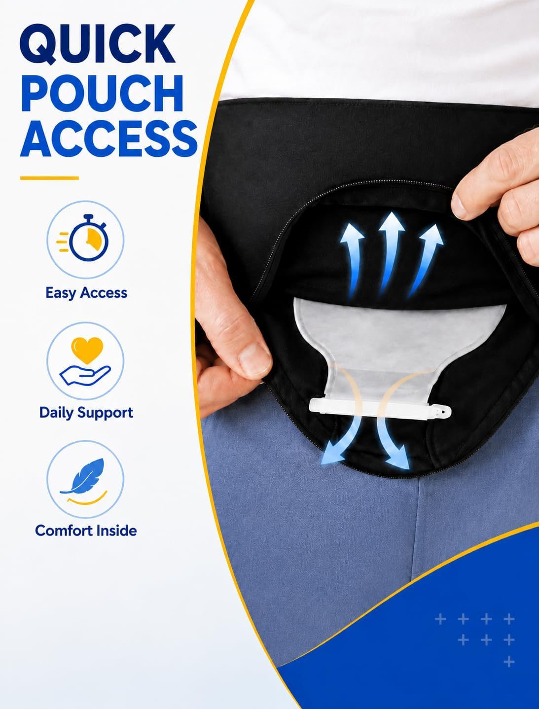 Ostomy Belt for Men and Women 1 Pack, Discreet Colostomy Bag Covers for Sport & Daily Life (Black, L/XL)