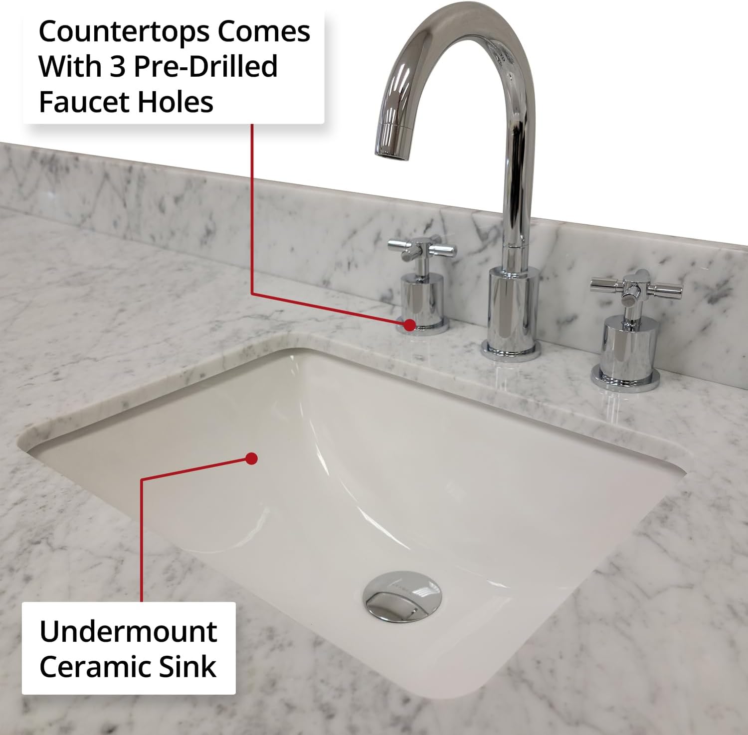 Abbey 80 in W x 22 in D Grey Oak Double Bath Vanity and Carrara Marble Top