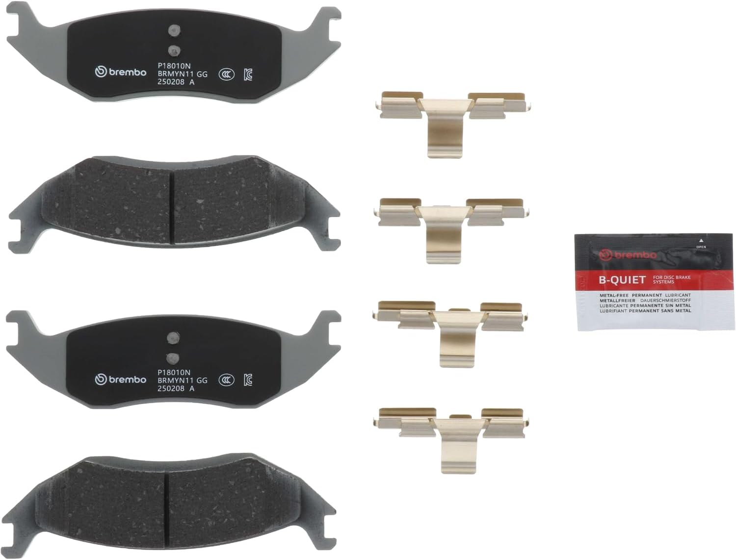 Brembo P18010N Premium Ceramic Rear Disc Brake Pad Set CHRYSLER/DODGE/RAM OE# 05093706AA