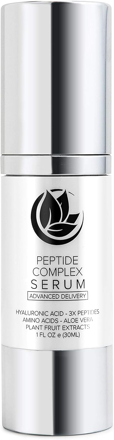 Peptide Complex Serum by Microderm GLO – Best Skin Toning, Facial Tightening, 100% PURE & NATURAL, Plump, Hydrate & Nourish Your Face, Boosts Collagen & Heals Skin While Improving Tone & Texture, 1oz