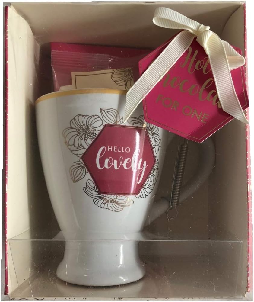 Hot Chocolate For One Hot Choc, Mini Marshmallows & Mug Gift Set (Pink & White)