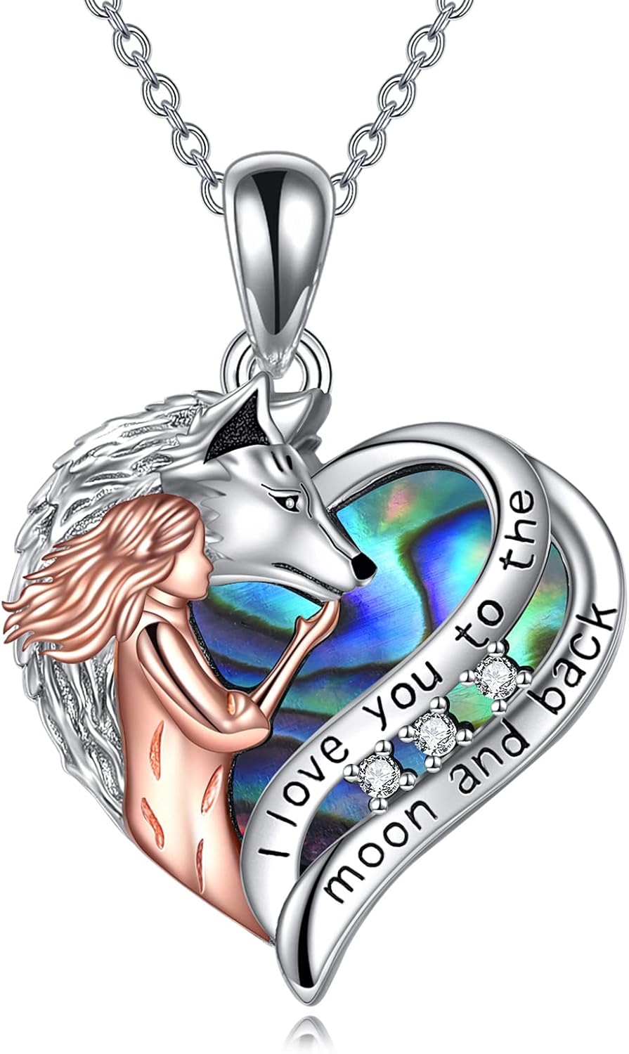 YAFEINI Draak Ketting Geschenken voor Meisjes Vrouwen Sterling Zilver Meisje en Draak Ketting Krijger Aaiende Draak Beschermengel Sieraden Geschenken voor Vrouwen Tiener Meisjes, 18 2, Sterling zilver