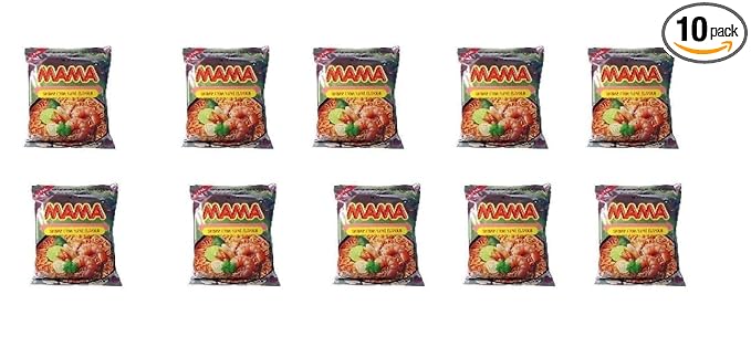 MAMA Instant Noodles 60g Tom Yum Shrimp Flavor - Pack of 10