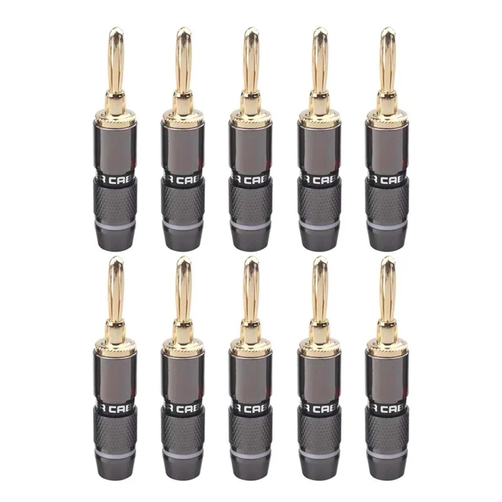 10 sztuk/5 par złączek bananowych czysta miedź pozłacana adapter głośnika śruba złącze audio HCHDTDT (10 czarne)