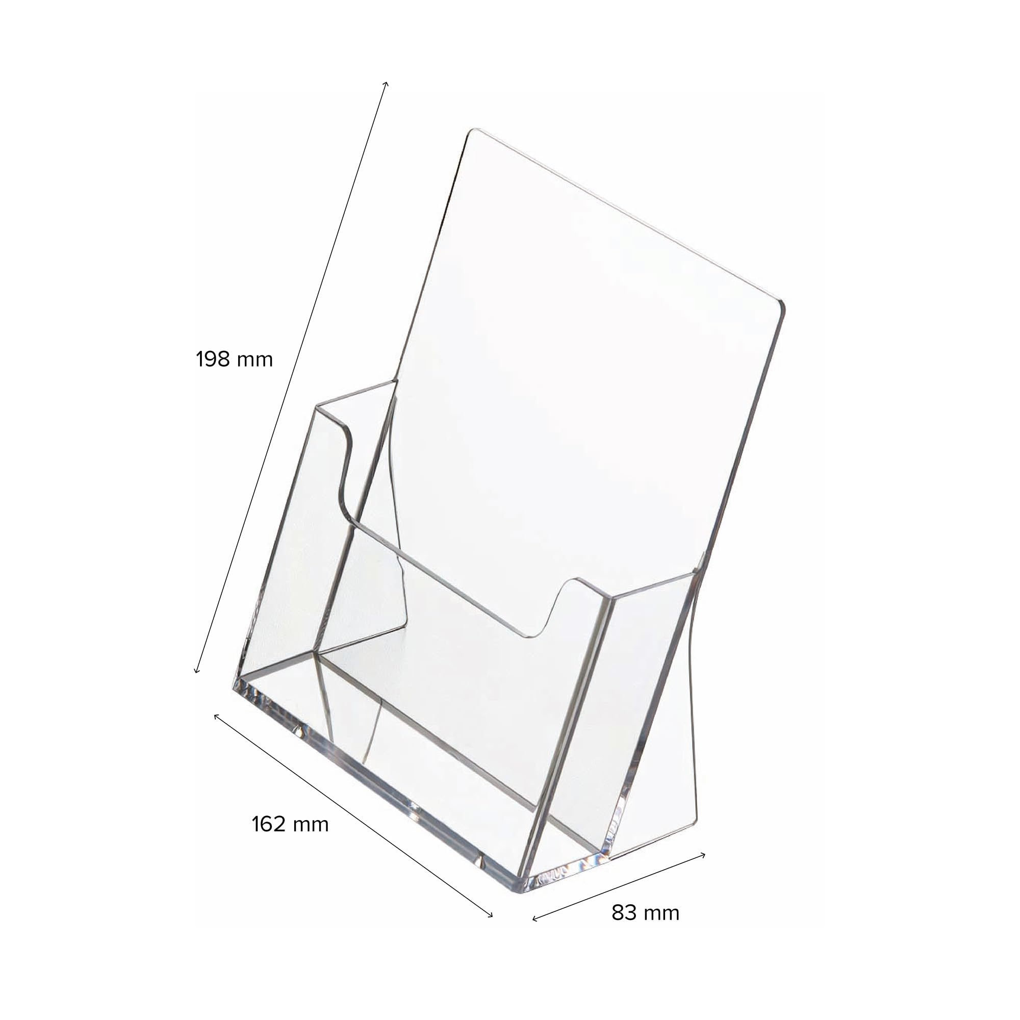 2er Set DIN A5 Prospekthalter Glasklar - Tisch & Wandhalter Für Flyer Broschüren