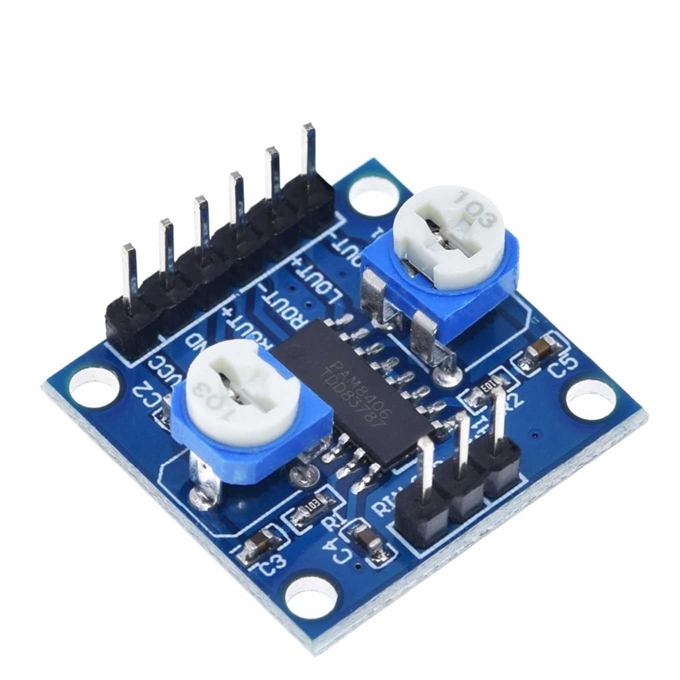 Pro3D PAM8406 Digital Amplifier Board with Volume Control Potentiometer 5Wx2 Stereo-image-8