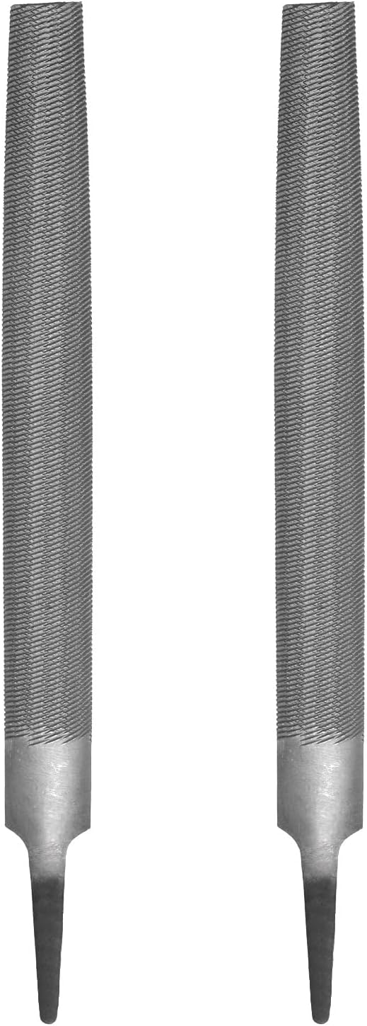 sourcing map 2pcs 6" Half Round Medium Cut File Double Cut Teeth Bastard Metal File High Carbon Steel T12 Without Handle for Metal Wood Tool Sharpener, Gray