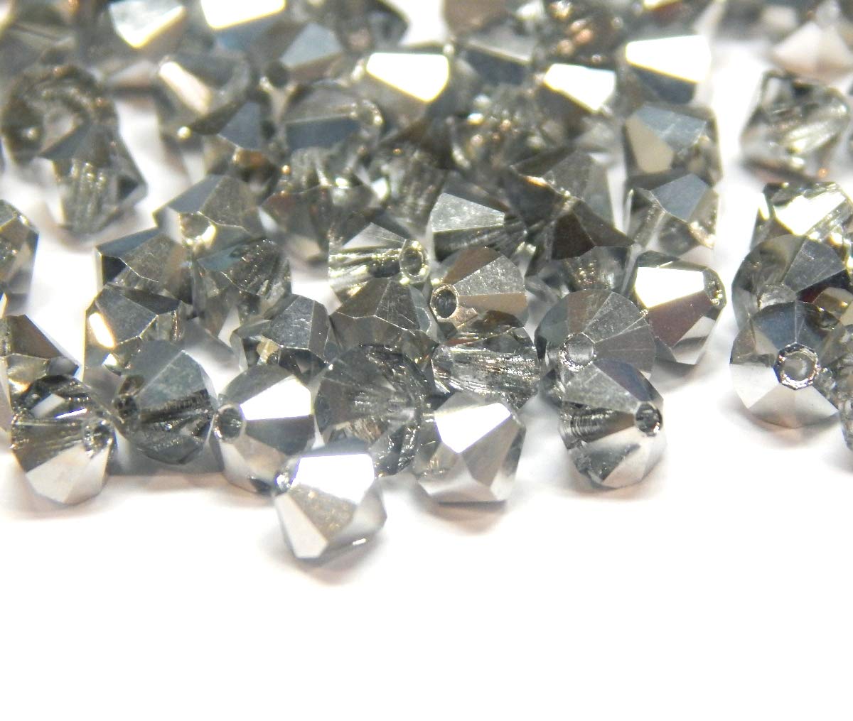 Perlin Czech Preciosa CZ Crystal Bicone Beads, 4 mm, Pack of 40, Crystal Labrador, 4x4 mm - Image 2