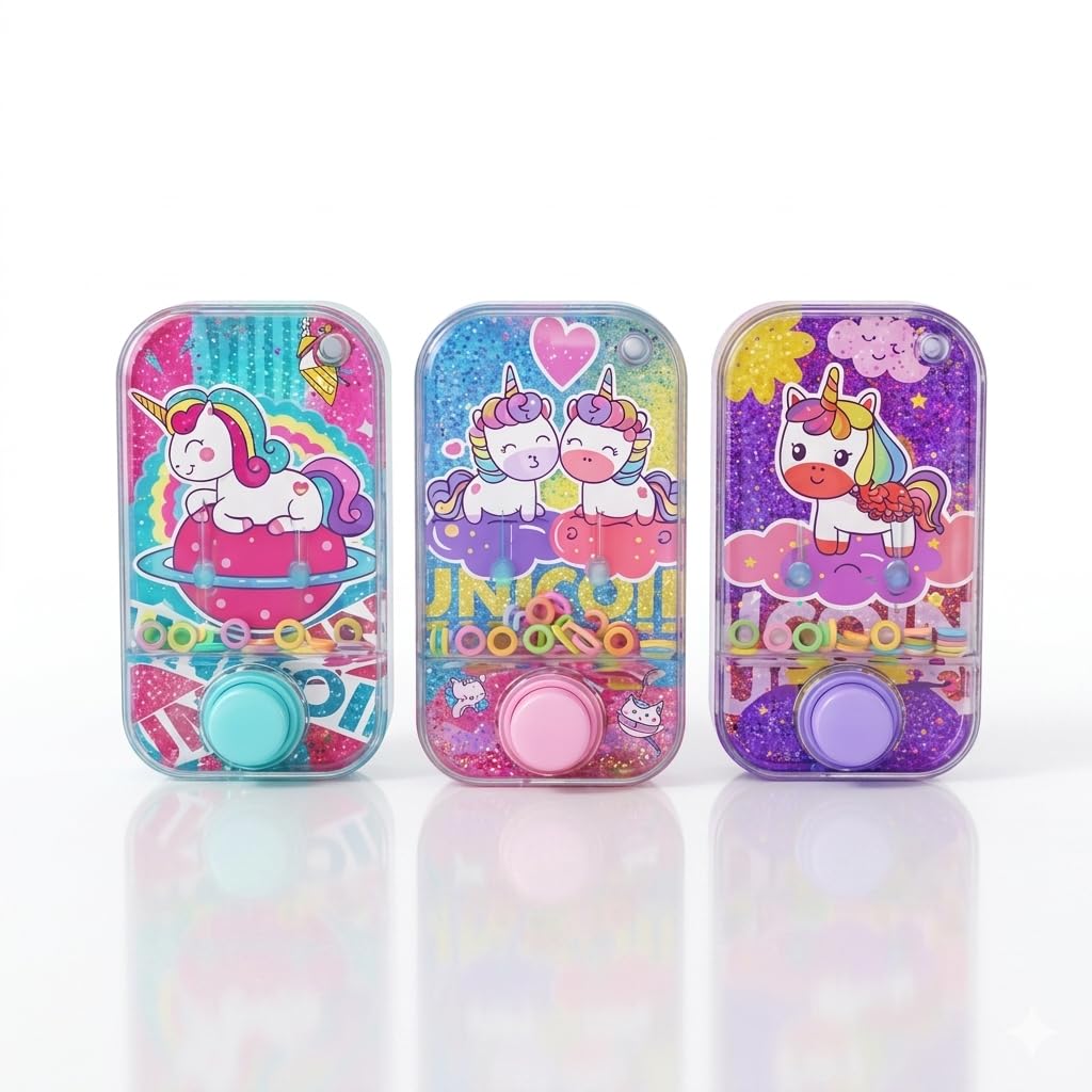Water Ring Toss Game – Retro Handheld Water Toy for Kids, Magical Unicorn Theme, Travel-Friendly, Stocking Stuffers, Birthday Gifts for Girls (Assorted Color) (Unicorn Water Game-2pc)-image-25