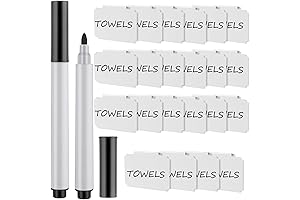 26 Pieces Clip-On Basket Labels with Chalk Markers for Organized Storage
