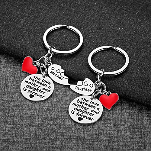Iwensheng Mother Daughter Gifts For Christmas - Mom Gifts From Daughter, 2Pcs Matching Heart Mother Daughter Keychain, Mom Birthday Christmas Gifts From Daughter #TOP3