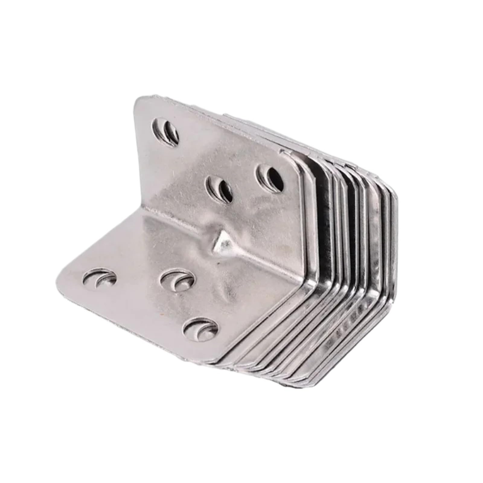 Corner Code Stainless Steel Corner Bracket 90° Right Angle Fixed for Wood Furniture Bedframe Cabinet L Shaped Brackets Brace(6holes-30pcs)