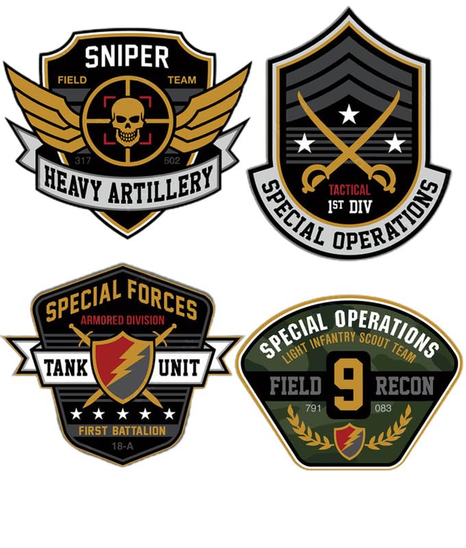 Lazychunks® New Unique Army Printed Iron Patches|Pure Colour Printed Patch for Enhance The Beauty of Tshirt Bags,Caps,Jackets.