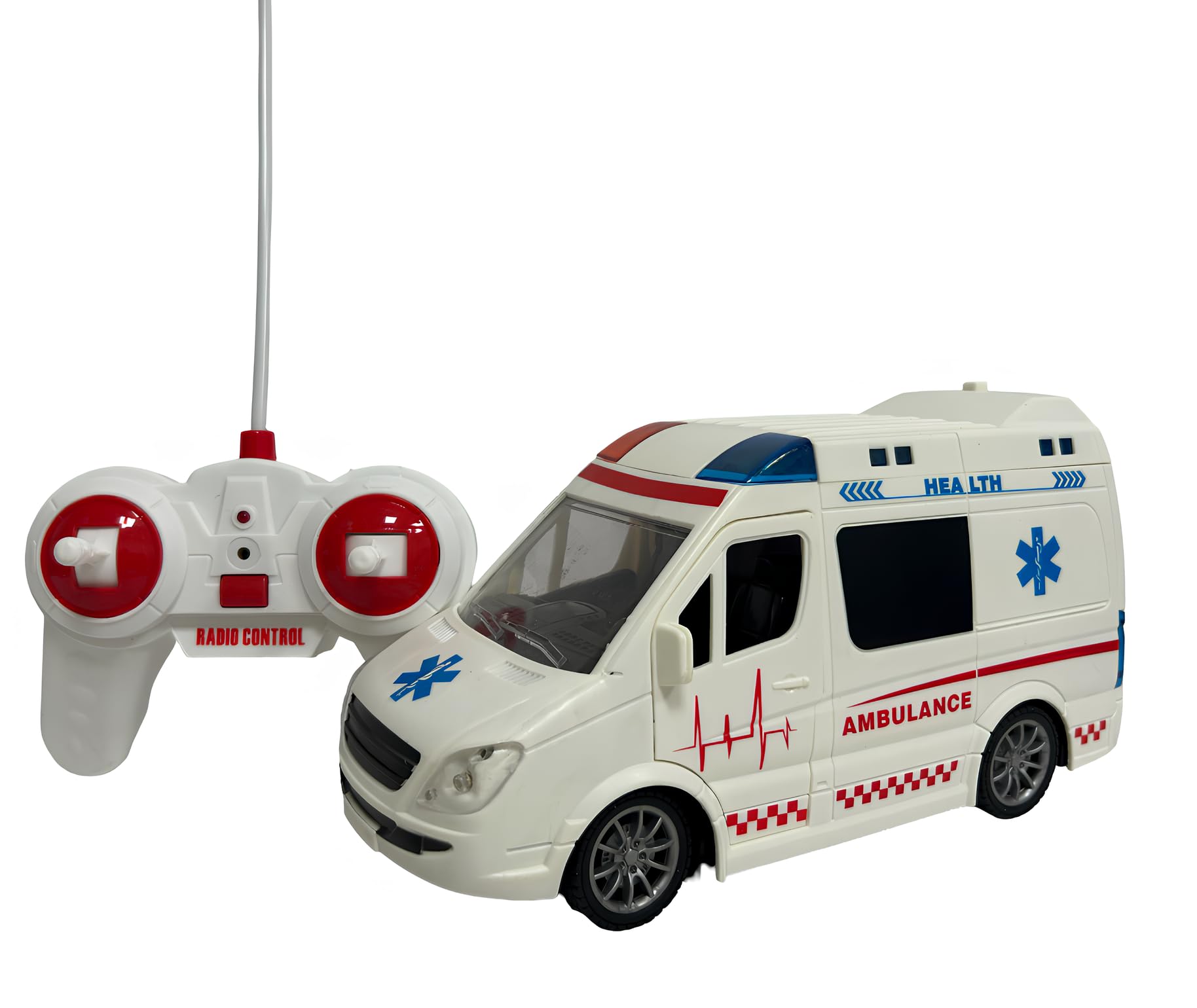 Ambulance Télécommandée pour Enfants Ambulance Jouet avec Lumières Sons Sirènes Portes Ouvrantes Autoambulance Grande Échelle 1:16 RadioCommande Premiers Secours Sons Lumières Led Mouvement Véhicule