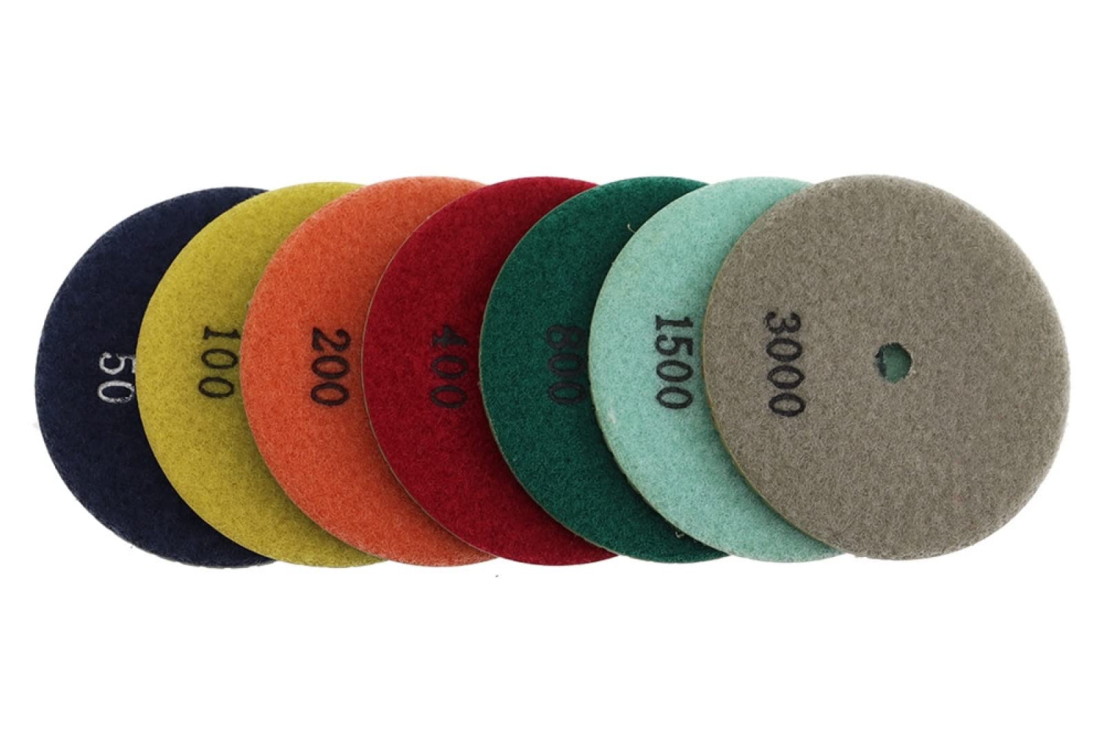 7 Unidades/juego De Almohadillas De Pulido De Diamante De 4 Pulgadas, Almohadilla De Pulido En Húmedo Flexible De 100mm Para Disco De Molienda De Suelo De Hormigón De Granito Y Mármol,800