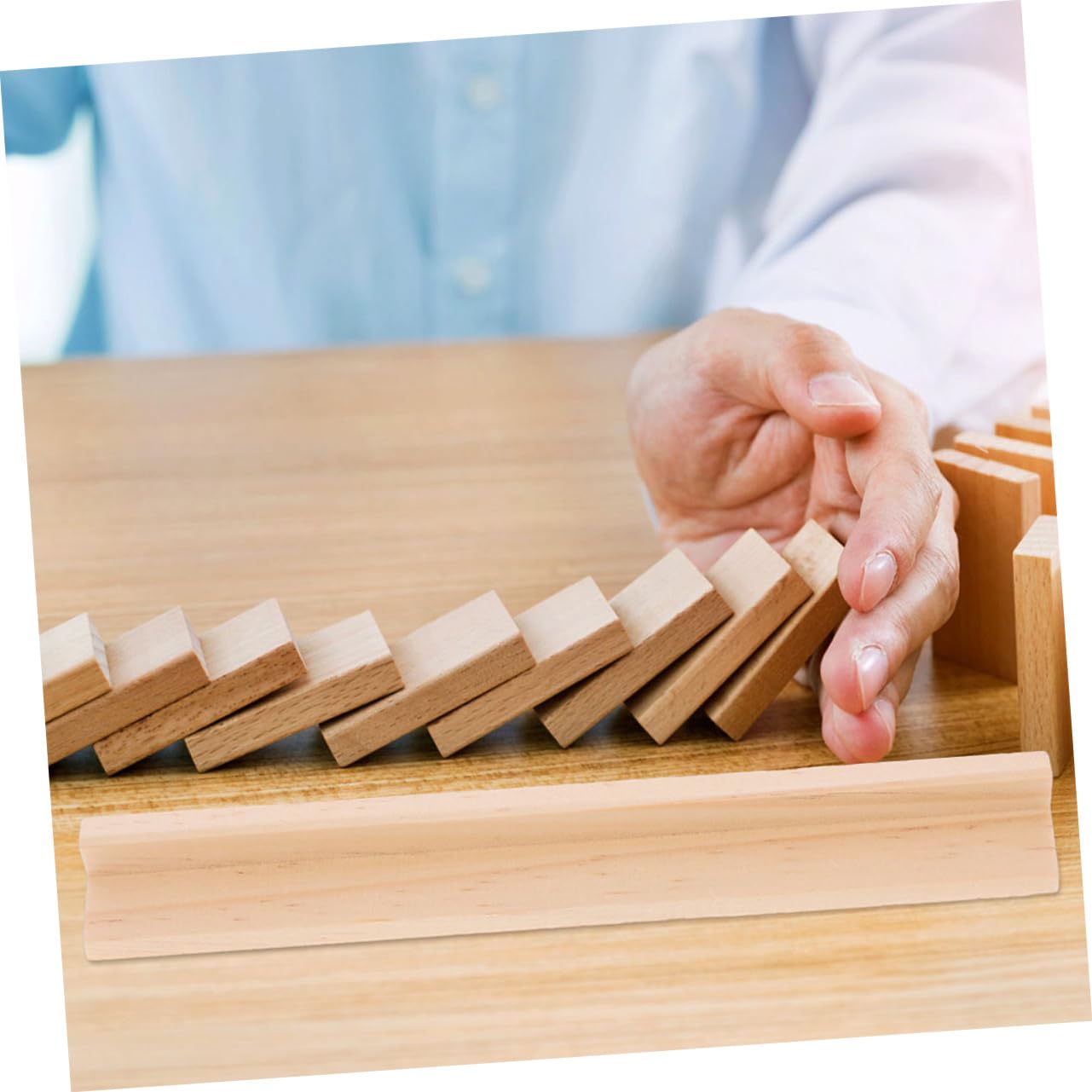 Uonlytech 20 Pezzi Supporti per Domino in Legno, Organizer Multifunzionale Stabile da 19cm, Accessorio per Giochi da Tavolo e Carte da Gioco