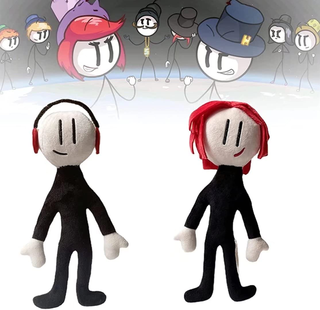 Buy 2Pcs Henry Stickmin Plush Toy,Adventure Game Eilie Rose and Charles Cavin Soft Stuffed Dolls