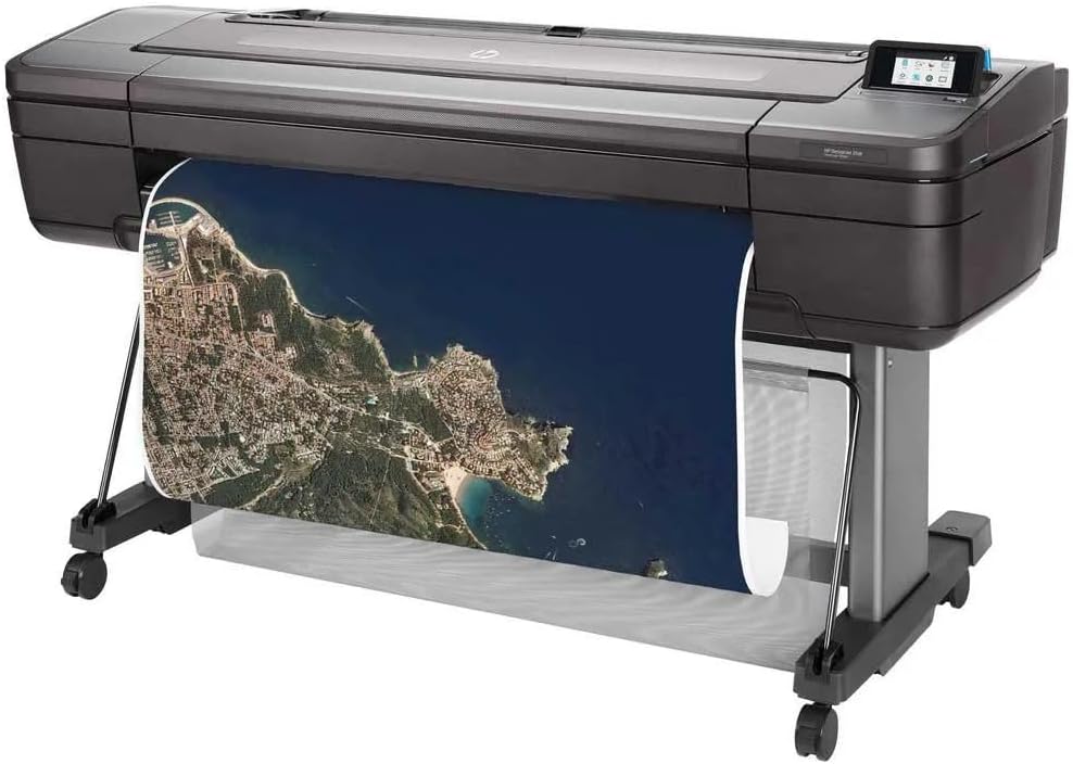 HP DesignJet Z6 printer actively printing a large format map