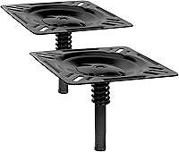 MANUMARINE Boat Seat Pin Mount with Shock-Absorbing Spring - 3/4" Swivel Pedestal Base for Pontoon, Jon, Bass Boats (Black, 2-Pack)