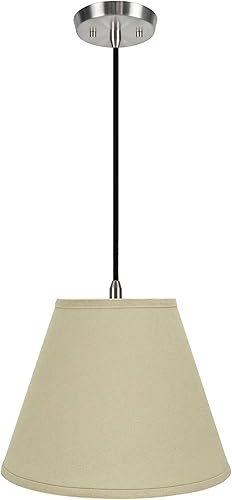 Miniatura 10 de Aspen Creative, 72290-21 Kit de conversión de luz colgante con pantalla de tela imperio de tapa dura, 14 pulgadas de ancho, color blanco