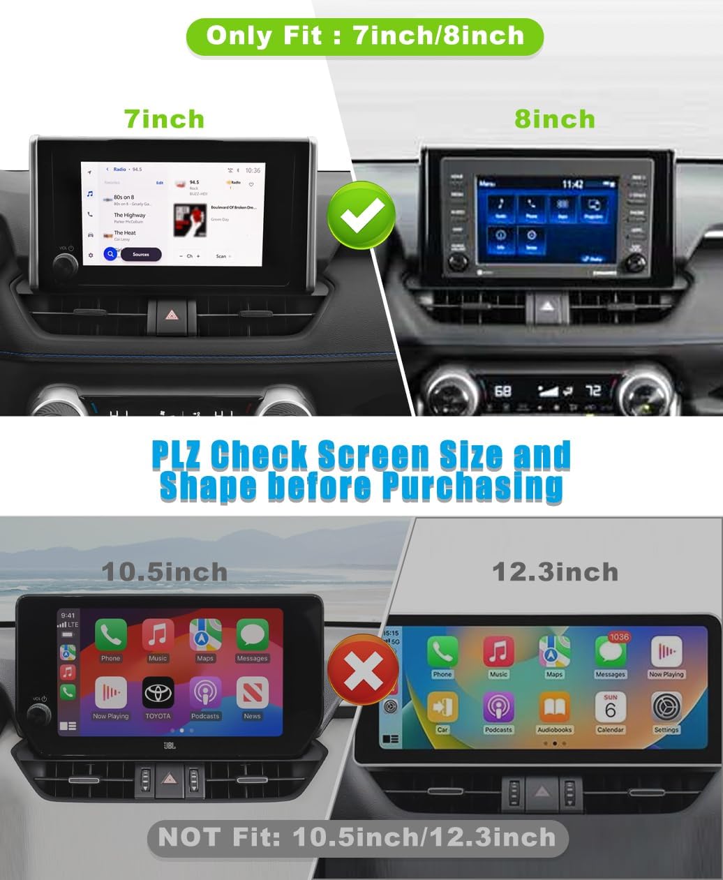 Car Phone Holder for Toyota RAV4 Accessories 2019 2020 2021 2022 2023 2024 2025 Cell Phone Mount for RAV4 LE/SE/XLE/XLE Premium/Adventure(with 7/8-inch Screen only)