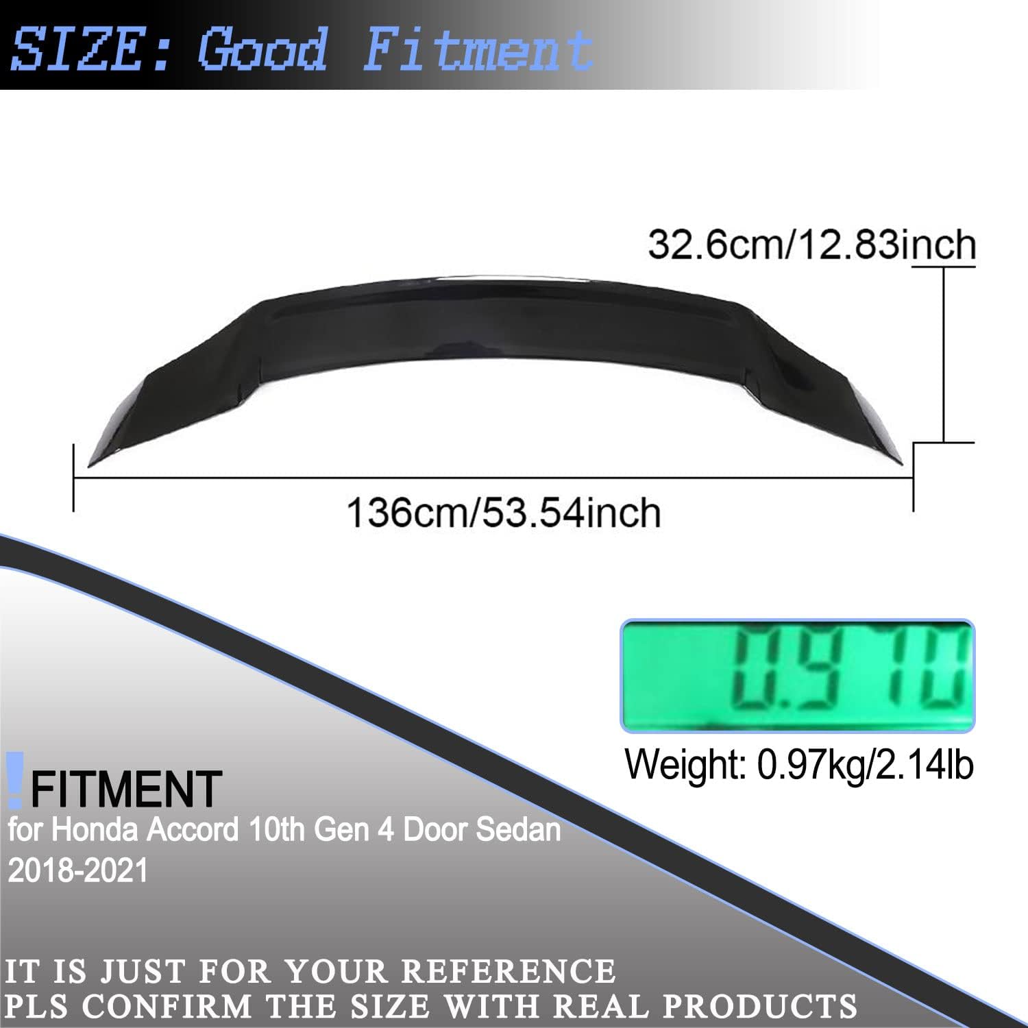 Trunk Spoiler for Honda Accord 2018-2022 10th Gen Sedan 4 Door Rear Car Rear Trunk High-Kick Tail Spoiler Wing Lip Car Accessories