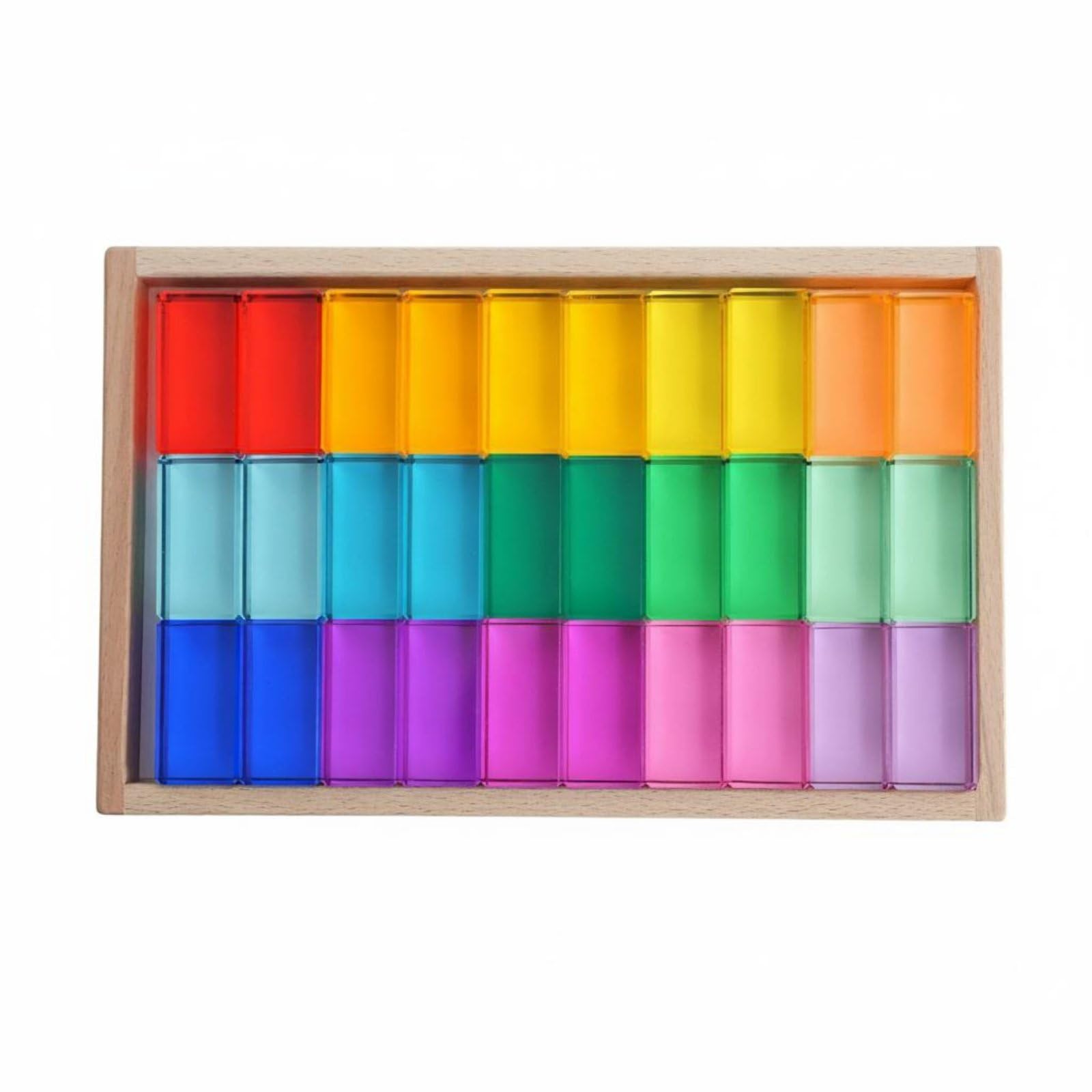 Blocchi da Costruzione Acrilici Traslucidi per Bambini Set di Costruzioni Impilabile Educativo Che Favorisce Finitura Liscia E Resistente Adatti a, 15 Colori 30PC