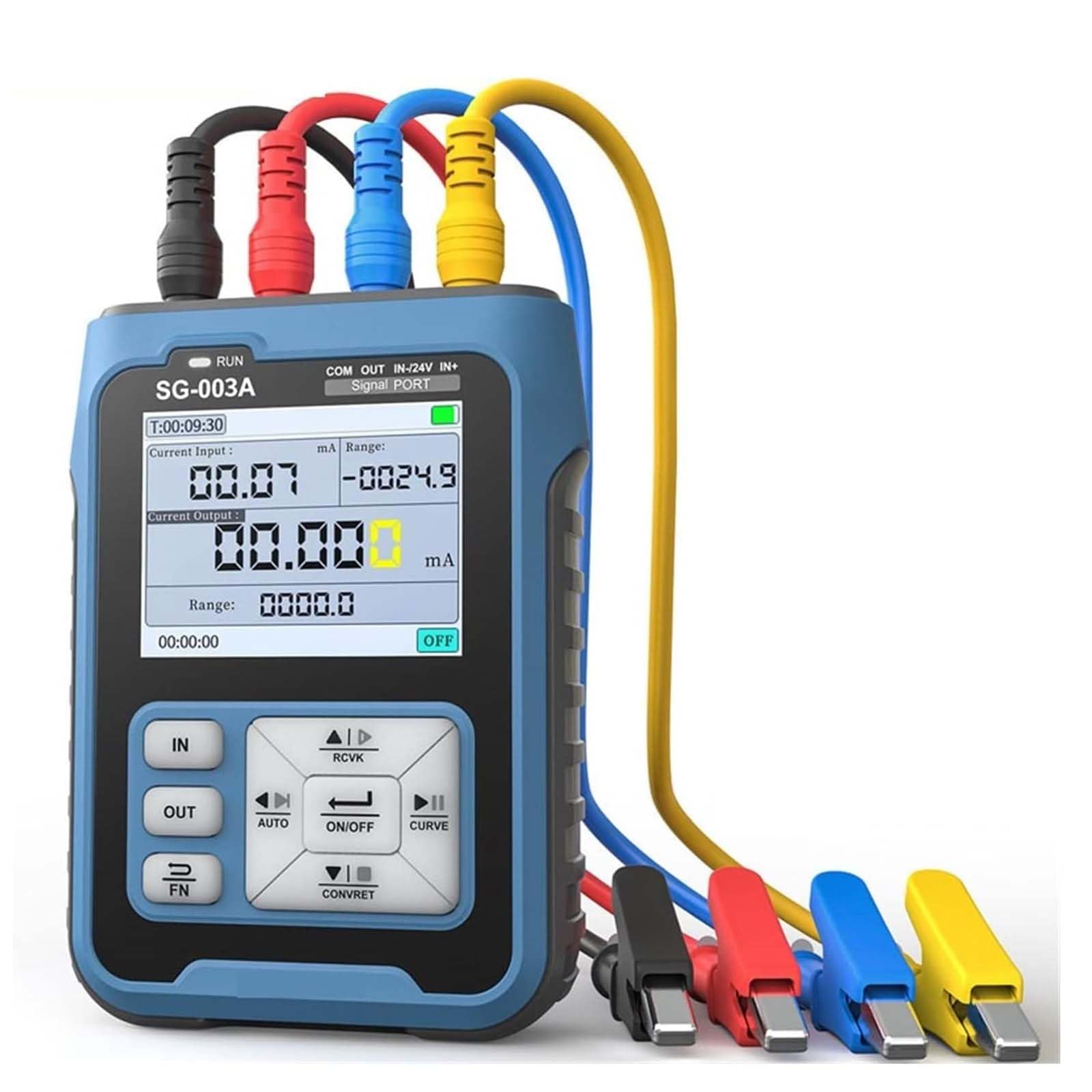 SG-003A 4-20mA 0-24V Generador de Señal 2.4"Voltaje de Corriente Ajustable Simulador Analógico Fuentes Transmisor Calibrador para Pruebas de PLC Curva en Tiempo Real Recargable