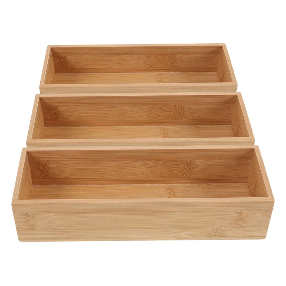 VALICLUD Set 3 Pezzi Scatole Portaoggetti in Bambù per Uso Domestico e Cucina, Organizer Multifunzionale Grande Capacità e Design Semplice Raffinato