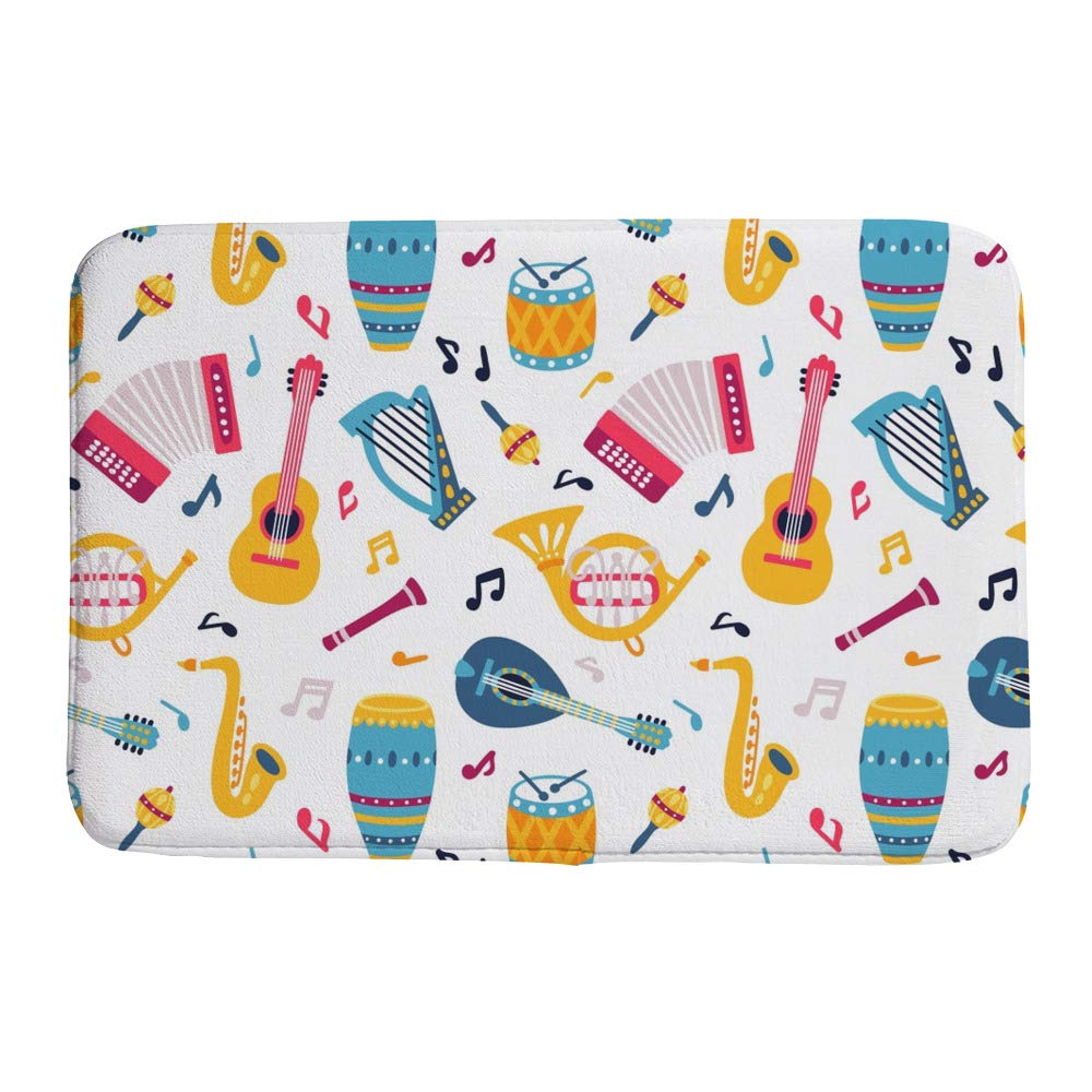 Paillasson design unique musique tapis intérieur antidérapant velours corail