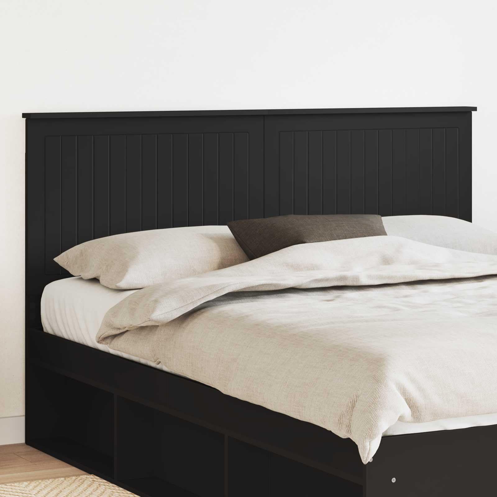 vidaXL Tête de lit Chêne Noir 160 cm Bois d'ingénierie, Accents élégants pour Chambre, Accessoire déco Moderne, Coin Sommeil stylé, Design Contemporain