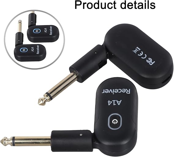 Guitar Wireless System Transmitter And Receiver Compatible With Electric Bass Instruments Offering Clear Audio Signal Ninety Degree Rotable Eight Hour Life And Thirty Meter Working Range