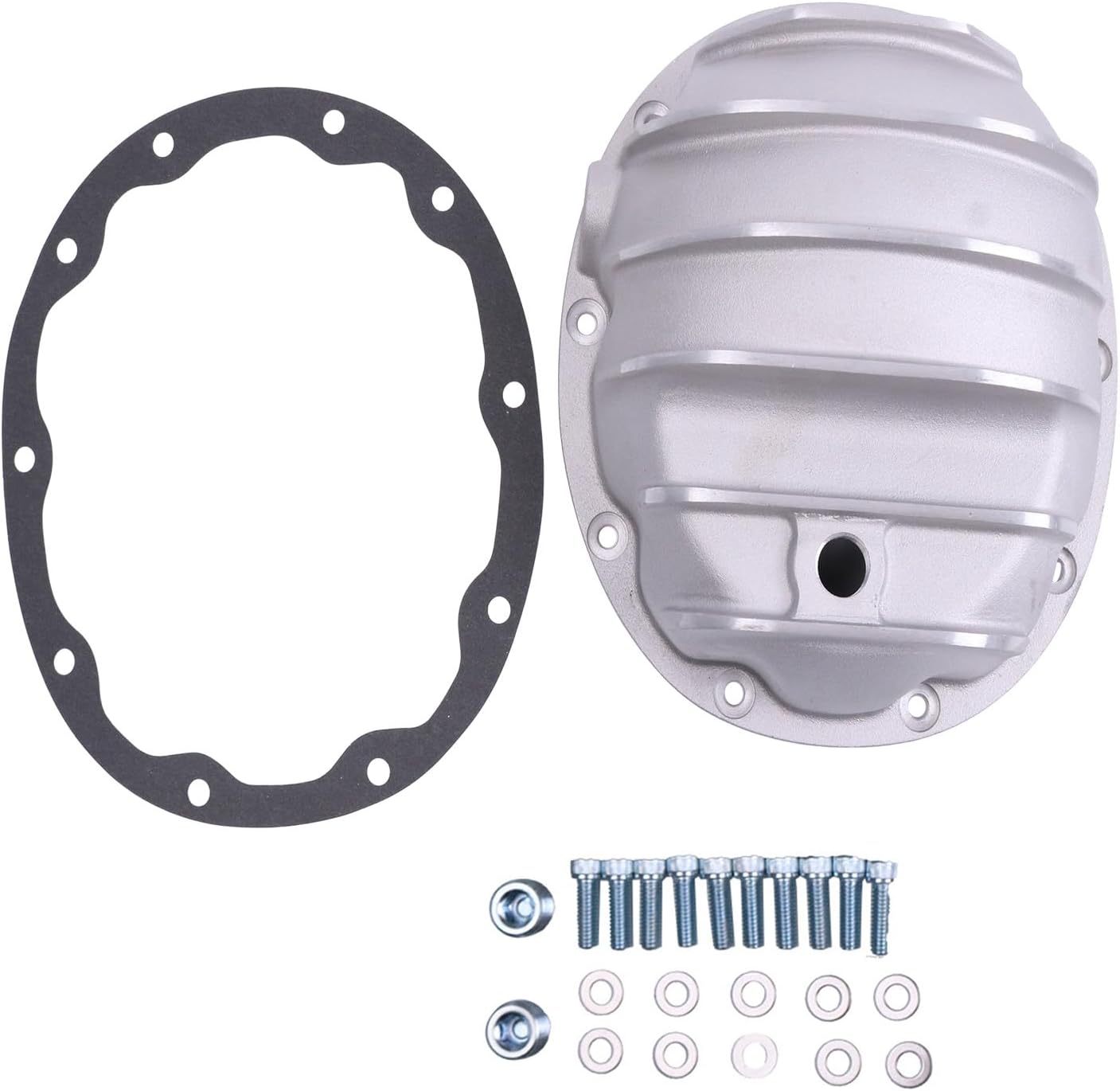 AIVWUMOT Differential Cover Finned Raw Finish Rear Aluminum Compatible with Dana 35 Jeep TJ XJ YJ