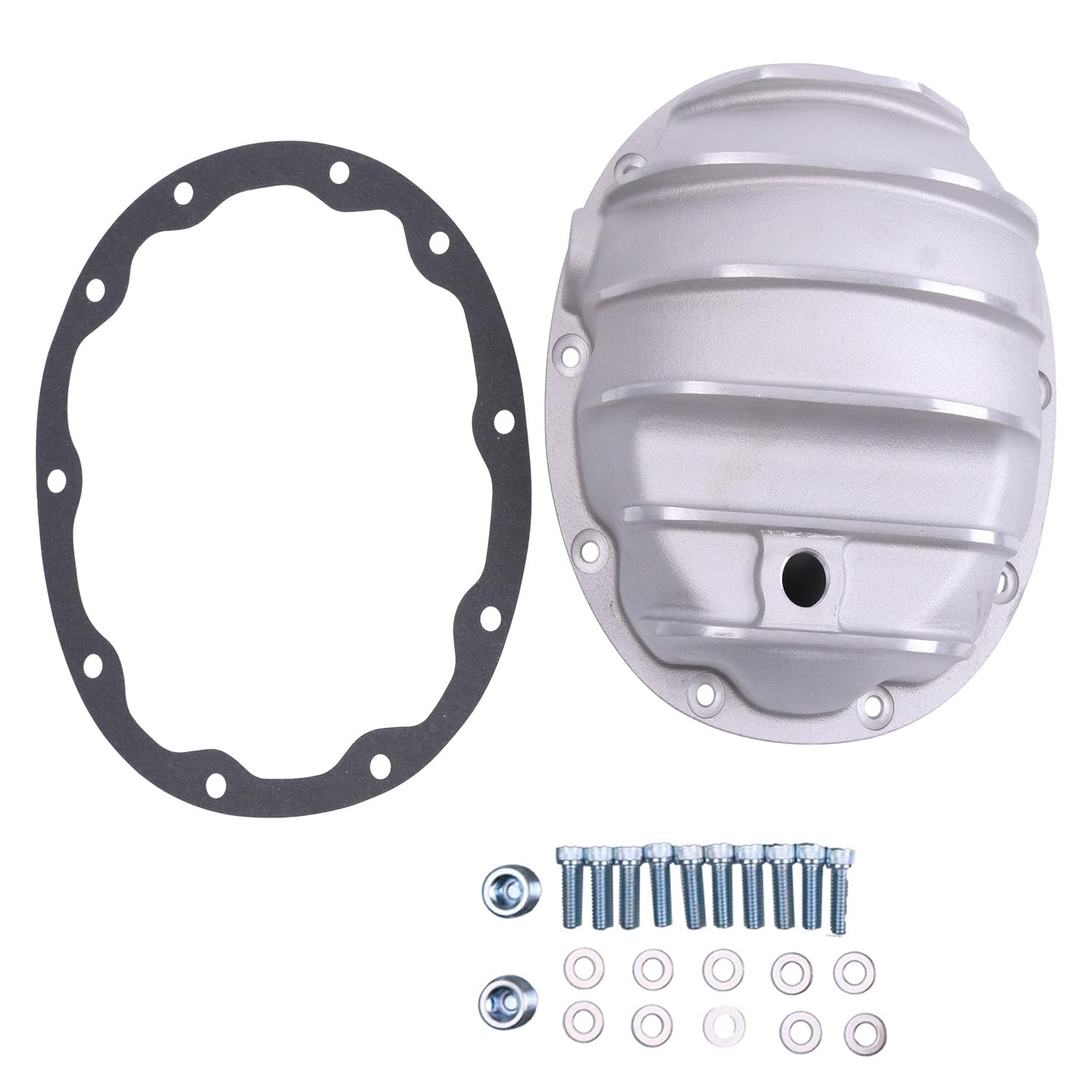 AIVWUMOT Differential Cover Finned Raw Finish Rear Aluminum Compatible with Dana 35 Jeep TJ XJ YJ