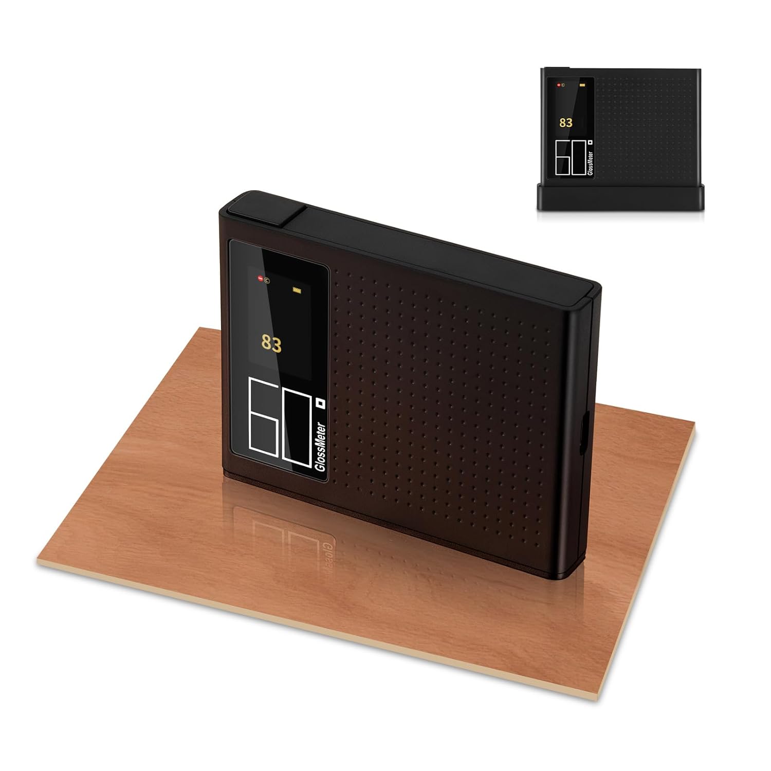 GOYOJO 60º Digital Gloss Meter 1-200Gu Single Angle Glossmeter, for Glass Cellphone Ceramics Automobile Hardware Etc, with LCD Backlit and Auto Calibration, 2 Measuring Mode and USB Charging