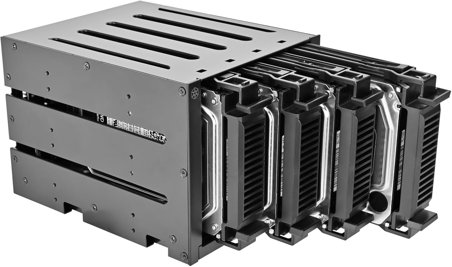 Silverstone Techology FS304-V Three (3) 5.25" Bay to Four (4) 3.5" SAS 12G / SATA 6G Trayless Hot-swap Cage, SST-FS304B-V