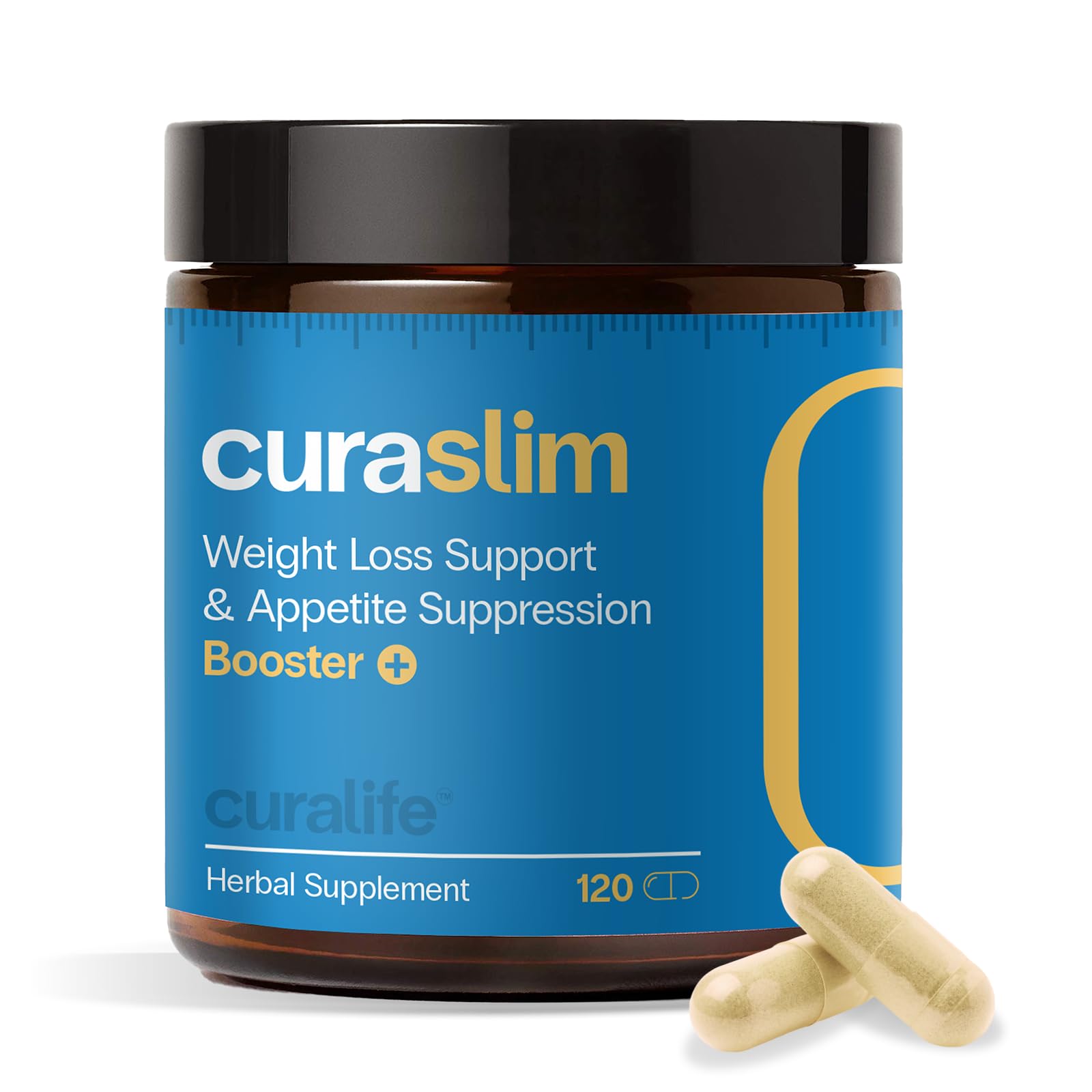 Curaslim Weight Loss Supplement | 10 Natural Ingredients, Berberine, 5HTP, Chromium, Saffron | Appetite Suppressant, Metabolism Booster, Energy Support | 120 Capsules