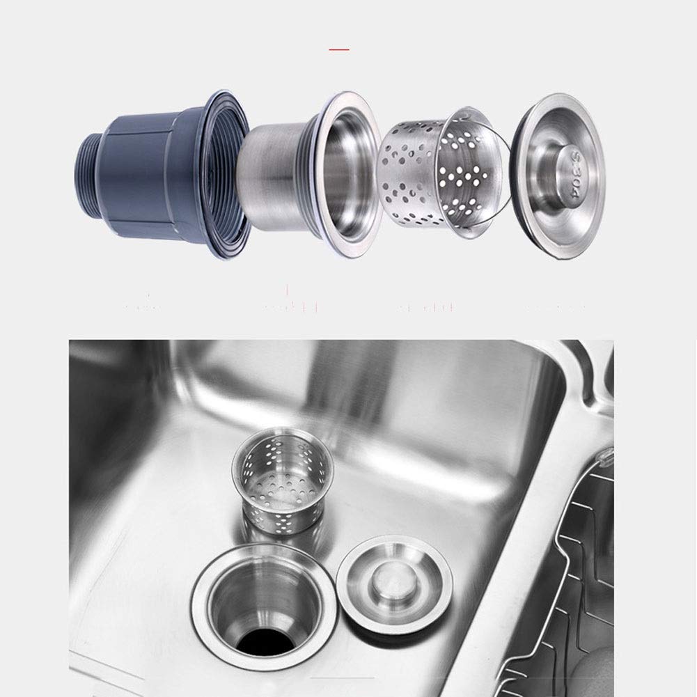 Fregadero de Cocina Individual Cuadrado de Acero Inoxidable con Kit Completo de fontanería, desagüe, instalación bajo encimera y escurridor de Platos (tamaño: 65x45x20cm)
