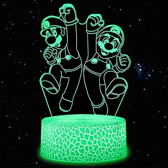 Hatraky 3D Anime Toys Night Light for Kids, 16 Color Change Decor Lamp, Warm White Light for Sleep, Illusion LED Light for Birthday Gifts Christmas Gifts for Boys Girls