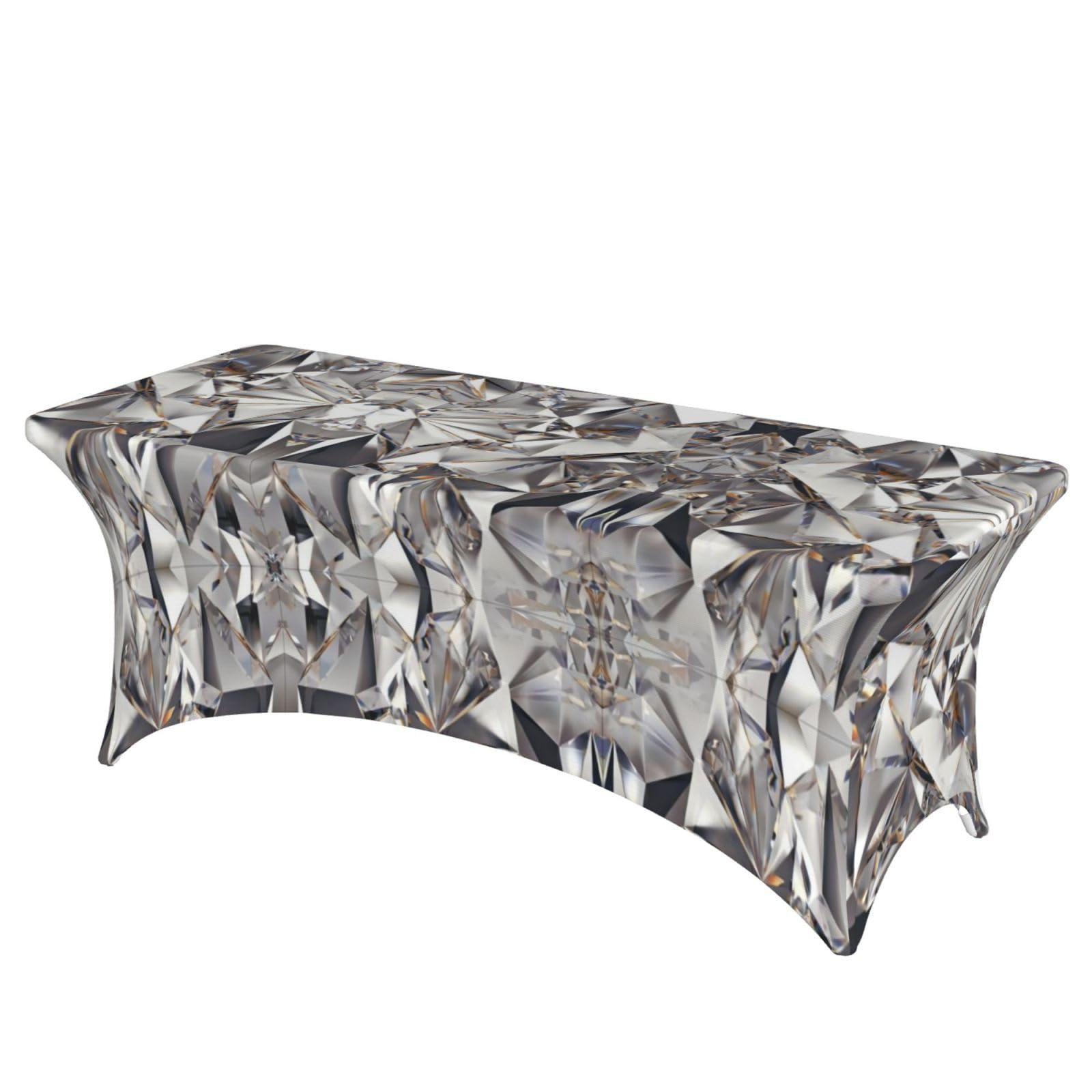 Nappe imprimée à paillettes anti-glisse avec housses de coins pour table 1,8m