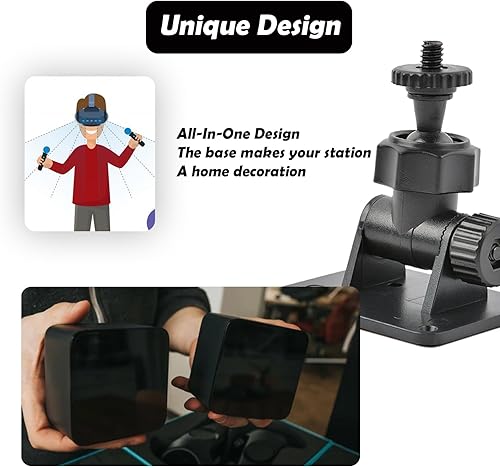 Miniatura 6 de Soporte de montaje en pared 14 tornillo mini para HTC ViveValve IndexVive PRO Base Station, soporte de montaje en pared de metal universal para