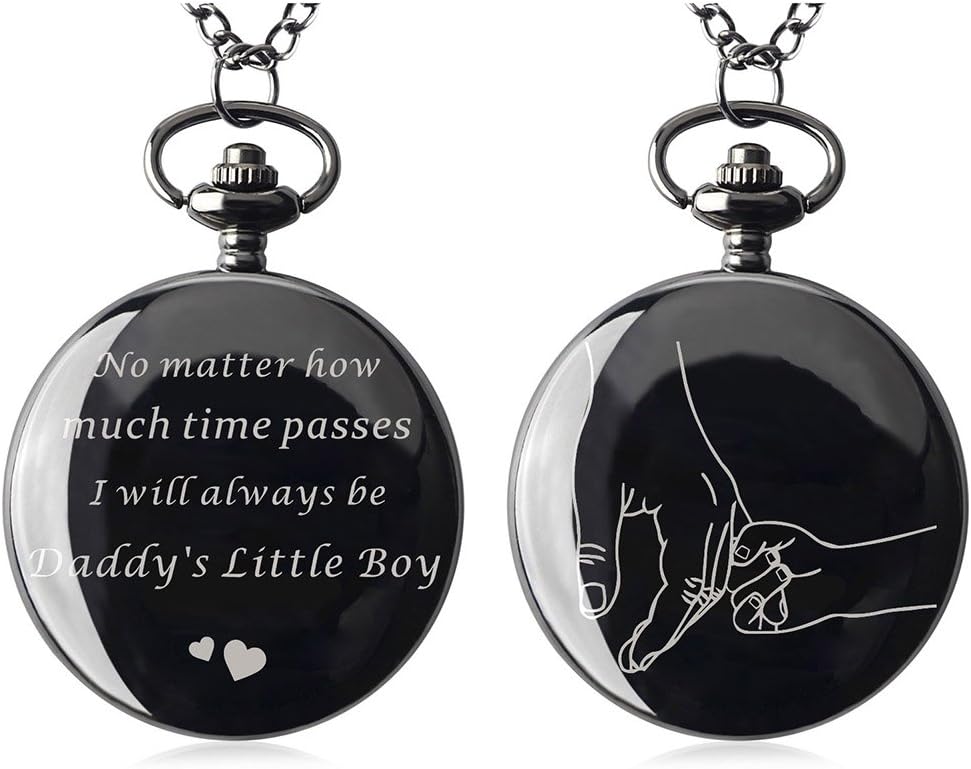 Gifts for Fathers from Daughter Best Birthday Gift for Dad from Son Mens Pocket Watch with Gift Box (Father-Boy)