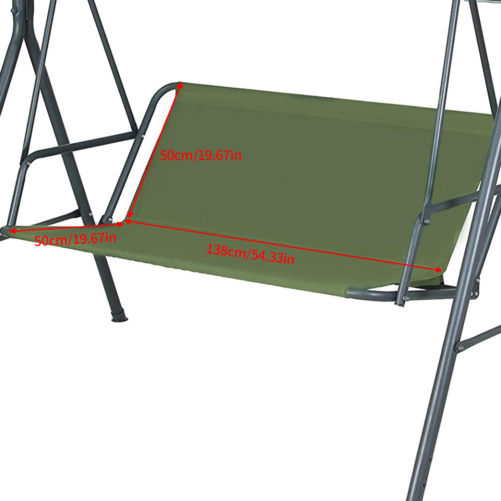 Housse de siège de balançoire de jardin, housse de rechange de chaise de jardin, housse de siège de rechange pour balancelle hollywoodienne, tissu Oxford 900D, pour l'extérieur 2 et 3 places (vert