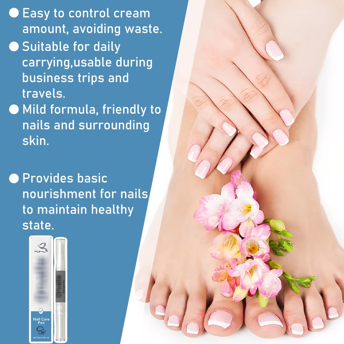 Penna per la Cura delle Unghie, Ingredienti Naturali, Ammorbidisce la Cuticola e Ripristina la Naturale lucentezza delle Unghie, 3 ml