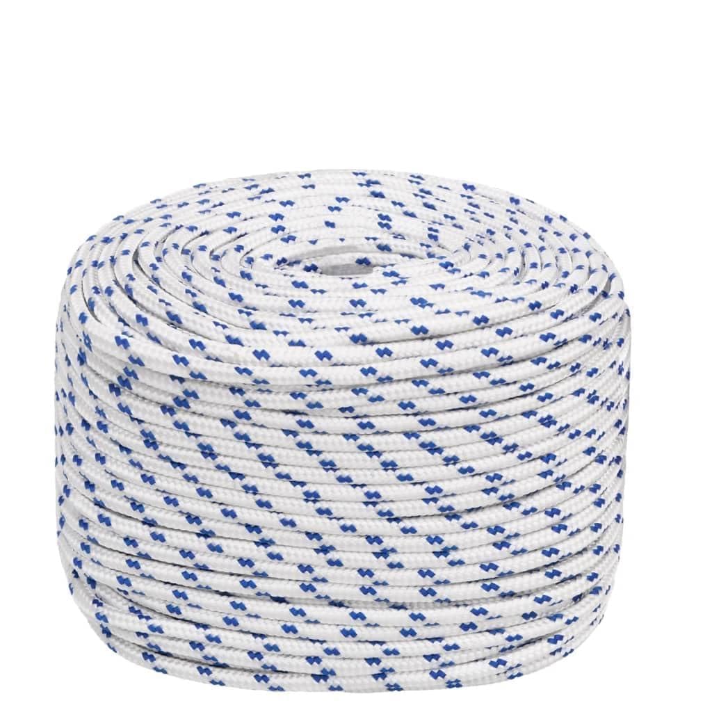 Cuerda de polipropileno blanco de 10 mm y 25 m, resistente al desgarro para vela, canotaje, camping, fijación, amarre y seguridad al aire libre
