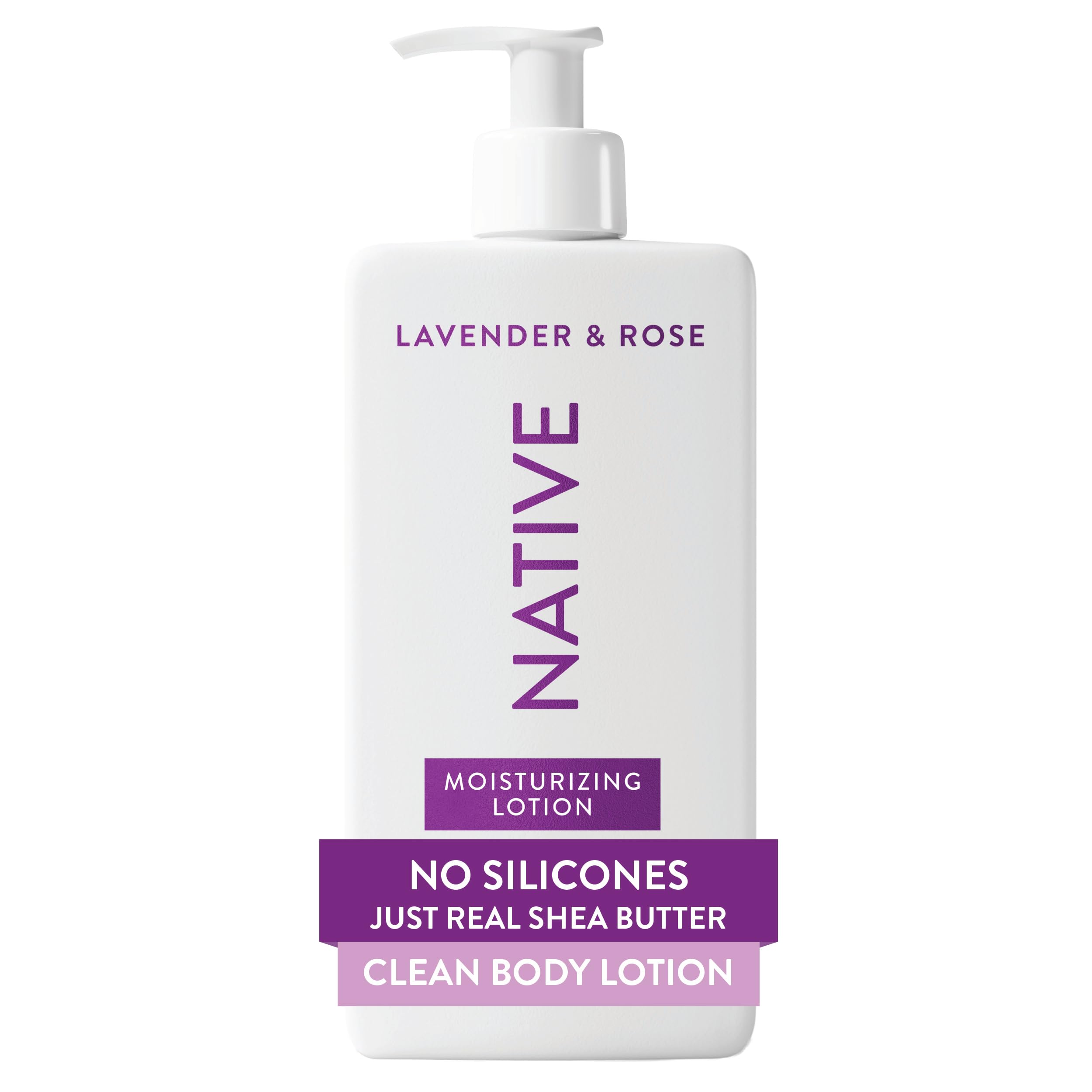 Native Body Lotion Contains Naturally Derived Plant-Based Moisturizers for Women and Men | Restores Dry Skin, Lavender & Rose, 16.5 fl oz